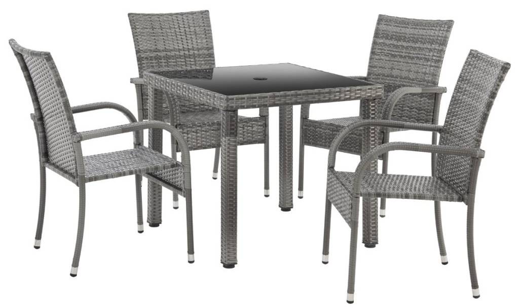Zahradní set z ratanu BestBerg Capri BBRF-17785G / nosnost částí 120 kg / šedá Varianta: ivi0