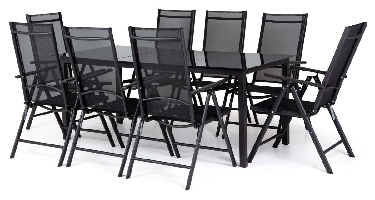 Zahradní jídelní set 8+1 BestBerg BBGF-54B / černá Varianta: ivi1