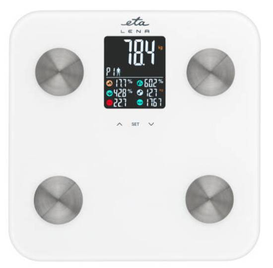 Osobní váha ETA Lena 3781 90000 / LCD displej / nosnost 180 kg / 4x AAA baterie / bílá Varianta: ivi1