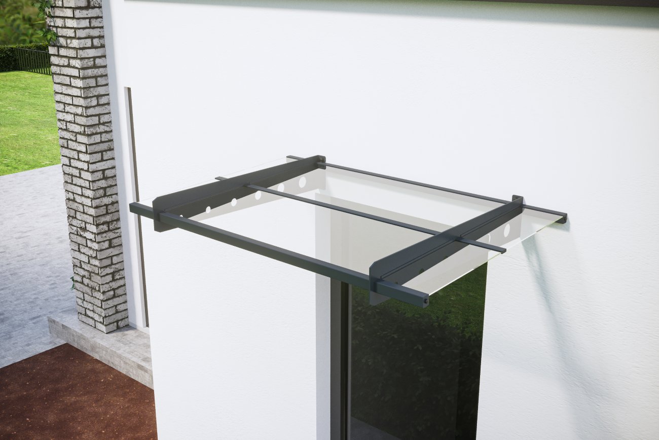 Hliníkový vchodový přístřešek BestBerg BBDA-B12 / 120 x 80 cm / šedá Varianta: ivi0