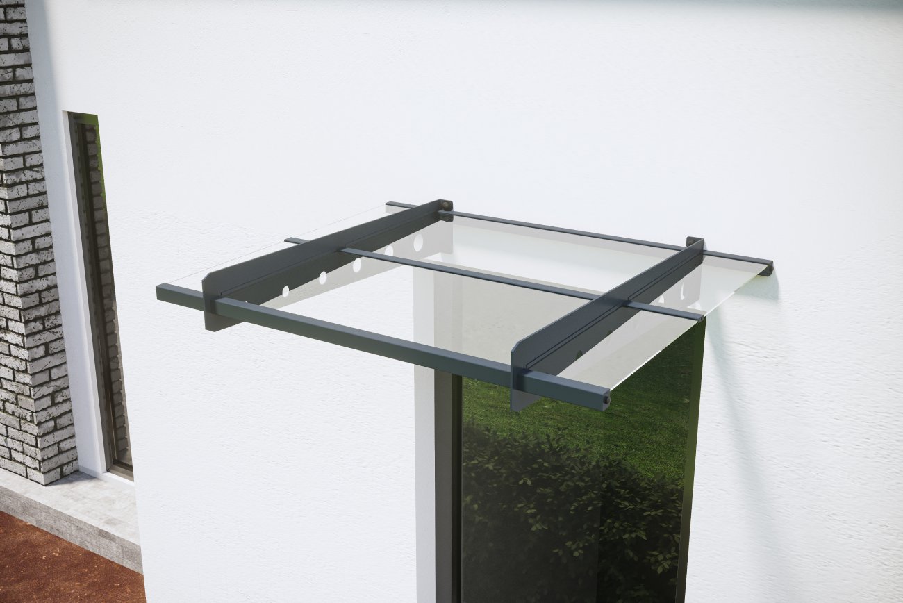 Hliníkový vchodový přístřešek BestBerg BBDA-A10 / 100 x 80 cm / šedá Varianta: ivi0