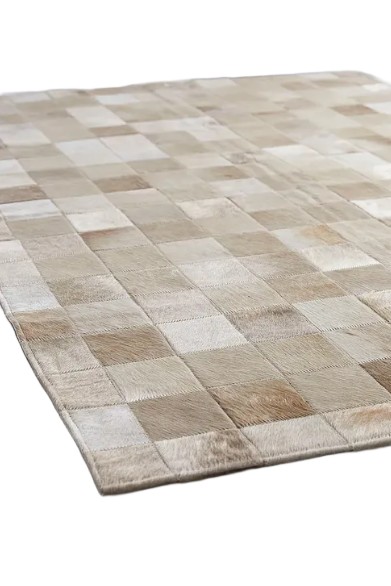 Dekorativní patchwork z hovězí kůže Esbeco / 180 x 120 cm / 100% pravá kůže / champagne Varianta: ivi2