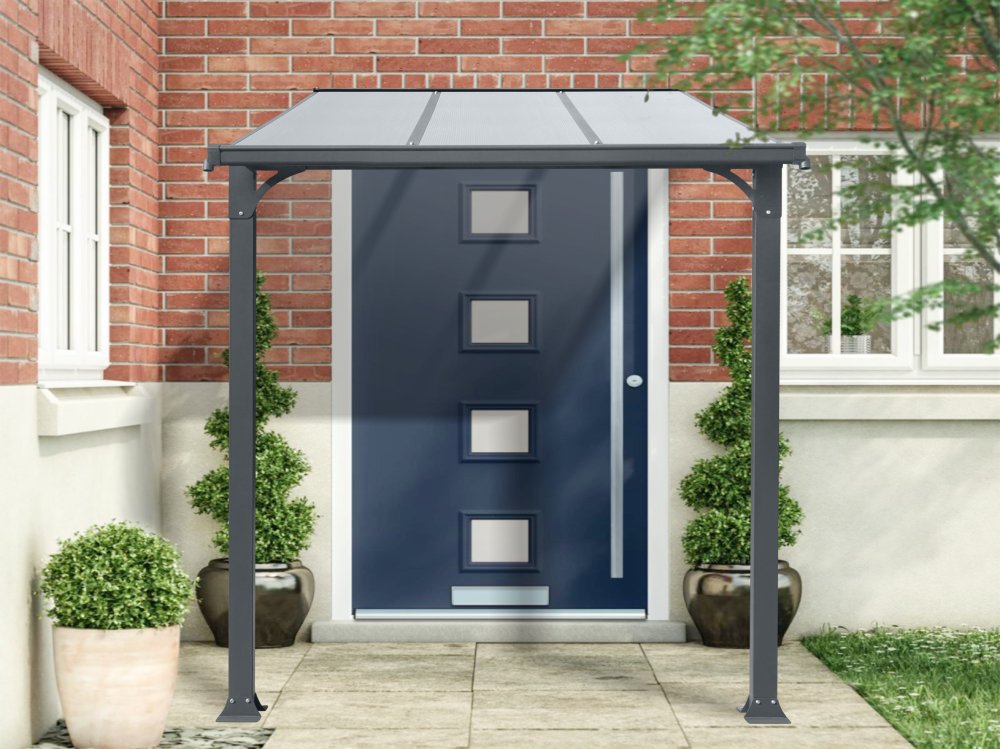 Hliníkový vchodový přístřešek BestBerg PD-3A / 3,3 m² / šedá/transparentní Varianta: ivi0