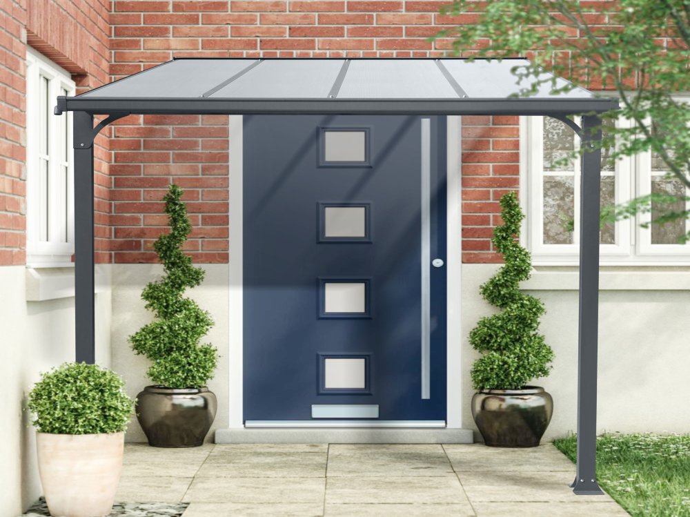 Hliníkový vchodový přístřešek BestBerg PD-4A / 4,3 m² / šedá/transparentní Varianta: ivi0