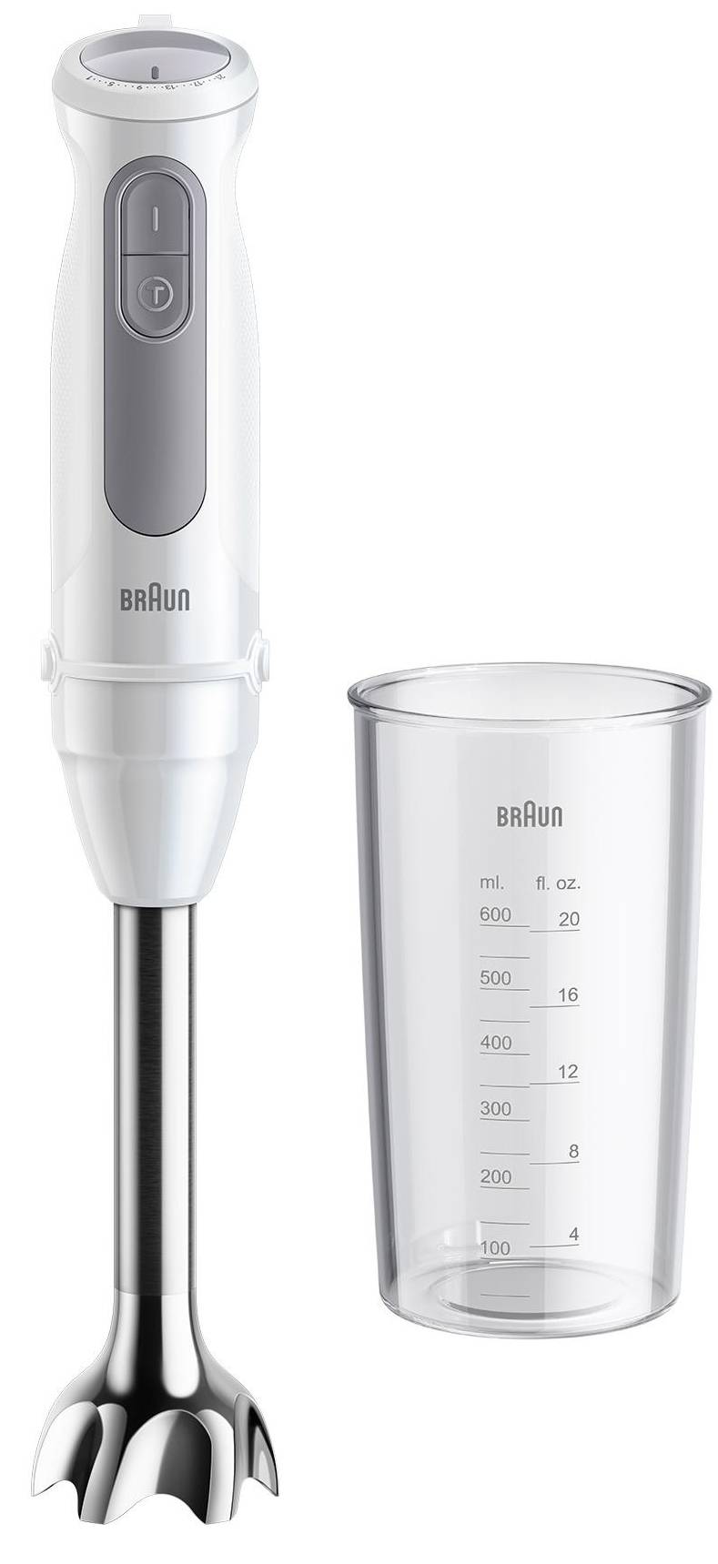 Tyčový mixér Braun MultiQuick 5 MQ50.001.M / 1000 W / 21 rychlostí / 0,6 l / bílá Varianta: ivi1