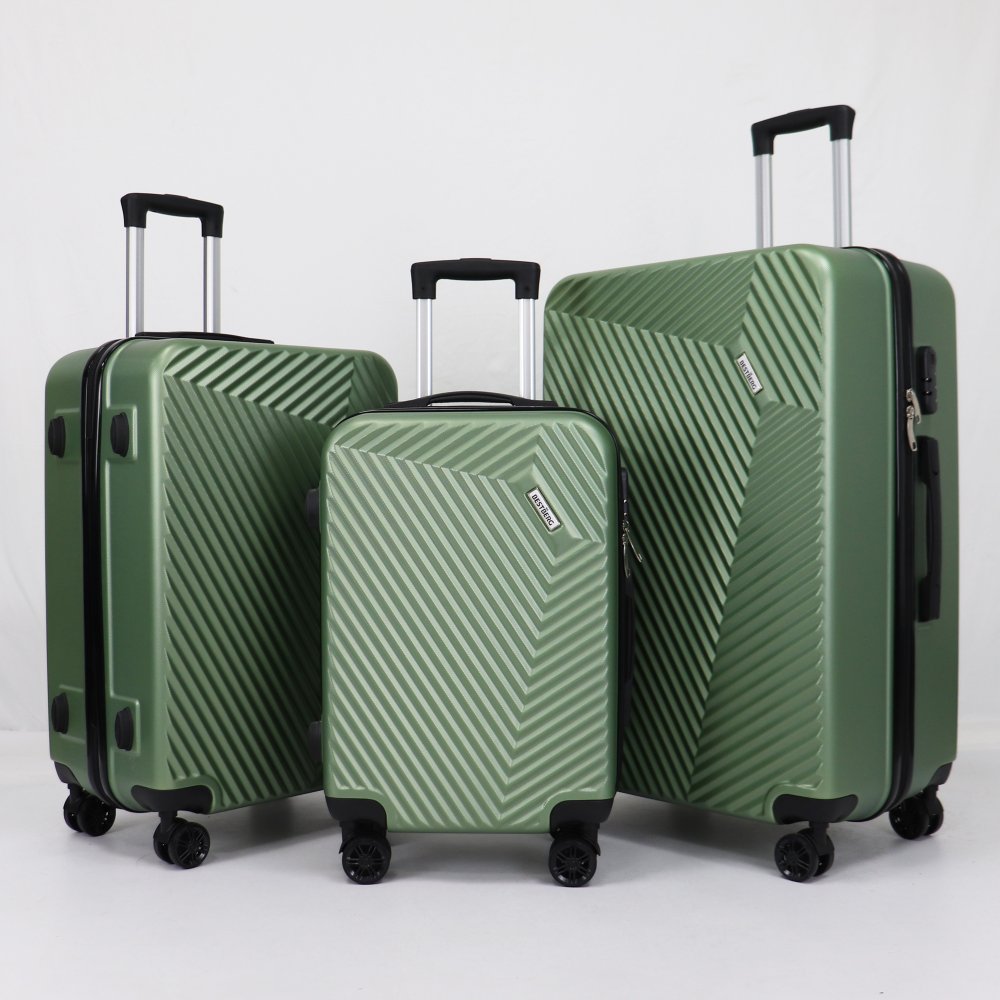 3dílná sada cestovních kufrů BestBerg BBL-106G / 48, 70, 104 l / ABS / námořnická zelená Varianta: ivi0