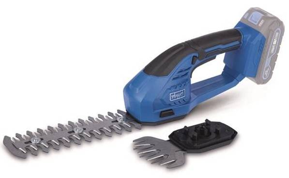 Akumulátorové nůžky na trávu a keře Scheppach C-HTGS200-X / BEZ AKUMULÁTORU A NABÍJEČKY / 20 V / délka lišty 20 cm / černá/modrá Varianta: ivi5