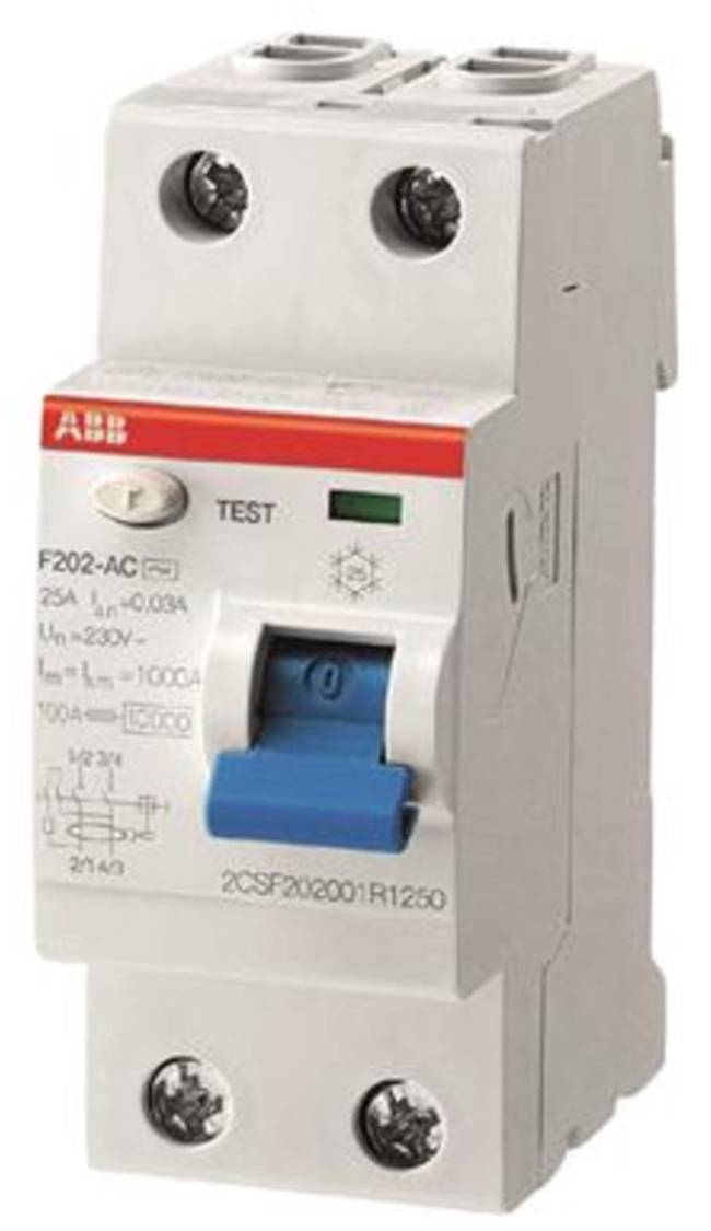 Proudový chránič ABB F202 A-25/0.03 / 2 póly / 25 A / bílá Varianta: ivi1