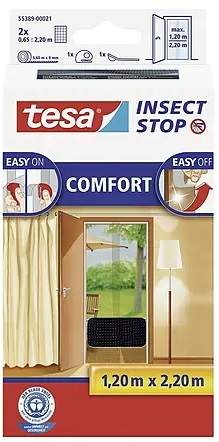 Síť proti hmyzu Tesa Insect Stop Comfort / 120 x 220 cm / antracit Varianta: ivi1