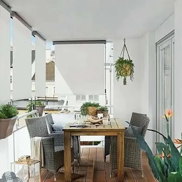 Balkonová roleta Sunfun / 250 × 140 cm / bílá Varianta: ivi1