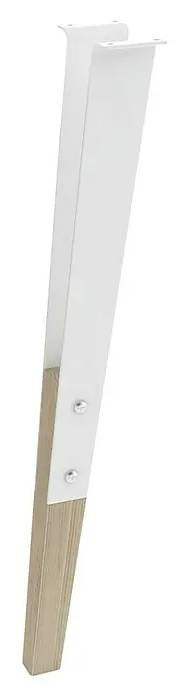German Nábytková noha / 12 x 16 x 71 cm / nosnost 40 kg / ocel/dřevo / přírodní/bílá Varianta: ivi1
