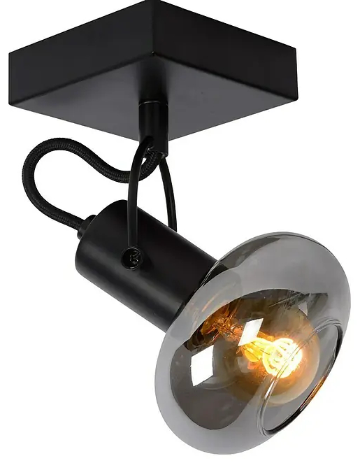 Stropní bodové svítidlo Lucide Madee / 25 W / 9 x 9 x 18 cm / E14 / černá Varianta: ivi1