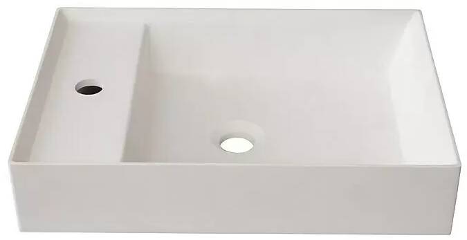 Umyvadlo na desku Camargue Bella / 50 x 35 cm / otvor pro baterii / bílá Varianta: ivi1