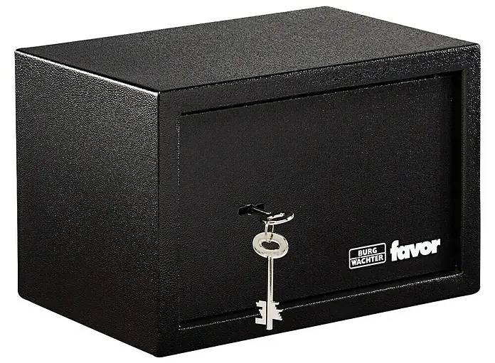 Trezor Burg-Wächter FAVOR S3 K / 20 x 31 x 20 cm / dvojitý zámek / ocel / černá Varianta: ivi1
