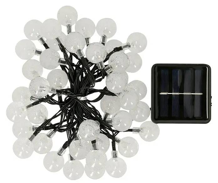 Bauhaus LED solární světelný řetěz Balls / 40 ks / 6,9 m / teplá bílá / transparentní/černá Varianta: ivi2