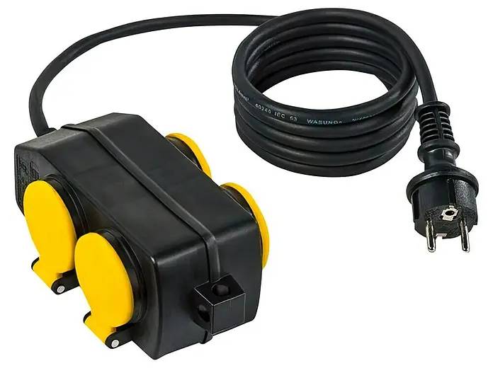 Voltomat Prodlužovací kabel / 4 zásuvky / 10 m / IP44 / 3500 W / černá/žlutá Varianta: ivi2