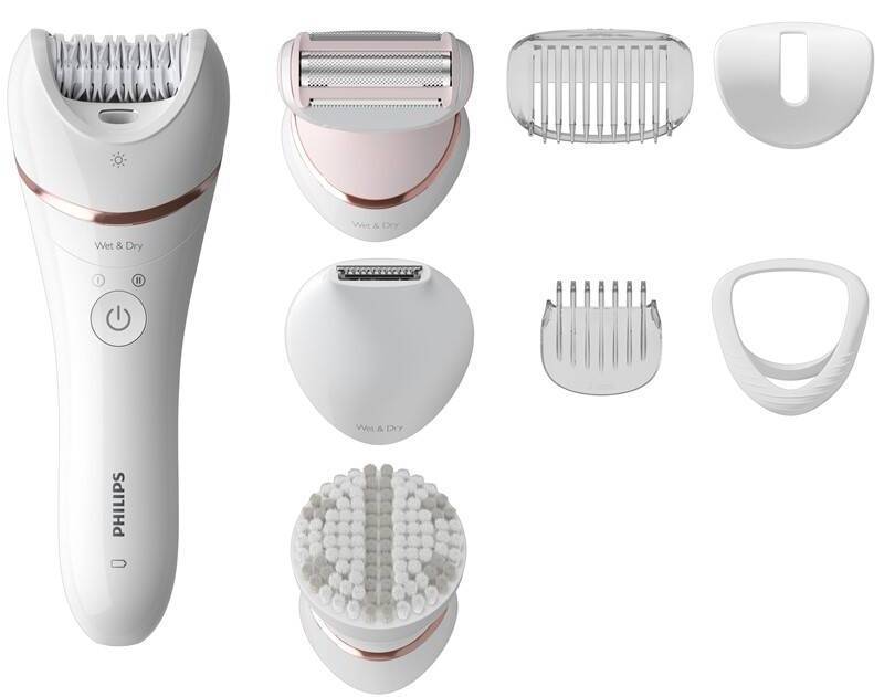 Epilátor Philips Series 8000 BRE735/00 / 2 rychlosti / 32 pinzet / 70000 ot./min. / bílá Varianta: ivi1