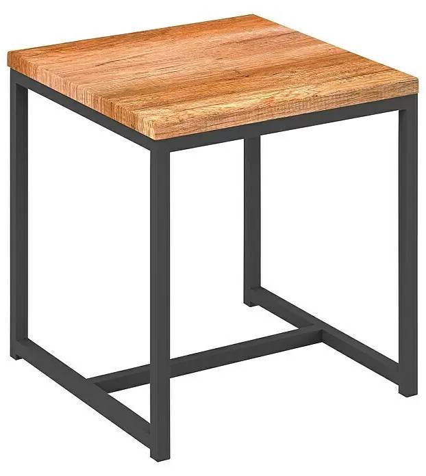 Koupelnová stolička Camargue Tree / 46 x 43,5 x 43,5 cm / nosnost 120 kg / dřevotříska/kov / dub/černá Varianta: ivi1