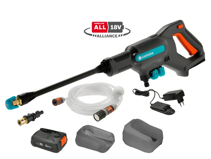 Gardena Aku středotlaký čistič AquaClean 24/18V P4A 14800-20 / tlak 9, 14 a 24 barů / černá / modrá / oranžová Varianta: ivi1