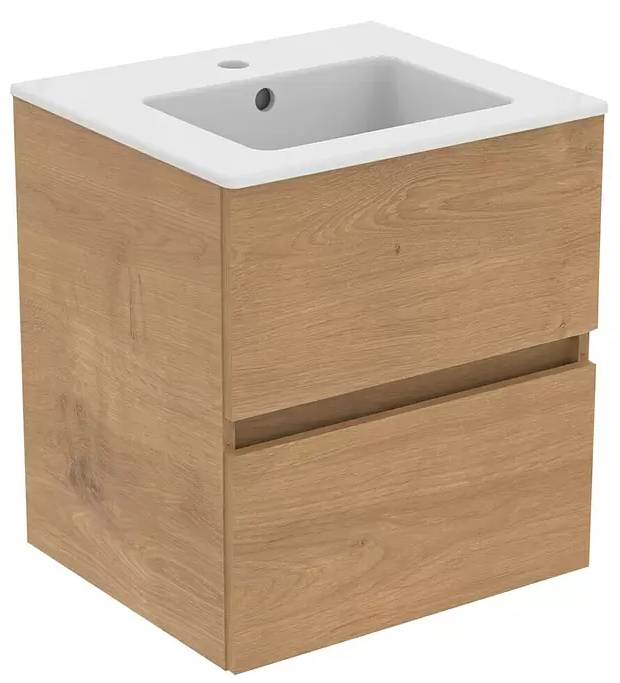 Skříňka s umyvadlem Ideal Standard Eurovit+ / MDF/dřevotříska/keramika / 2 zásuvky / dub/bílá Varianta: ivi1
