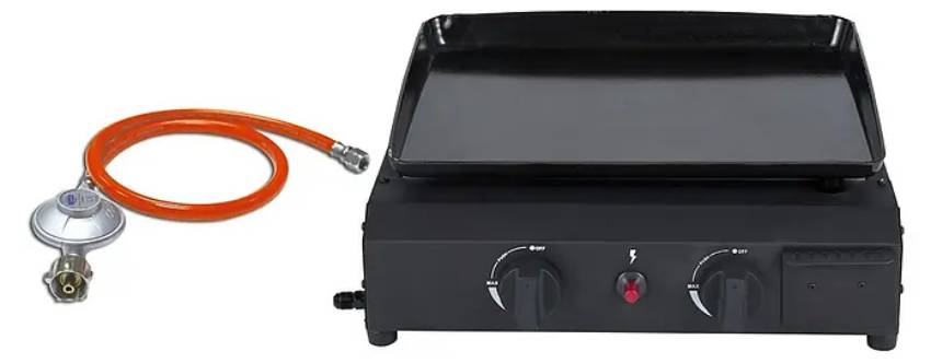 Plynový gril Grillstar Plancha / 2 hořáky / 41 x 35 cm / 4800 W / černá Varianta: ivi1