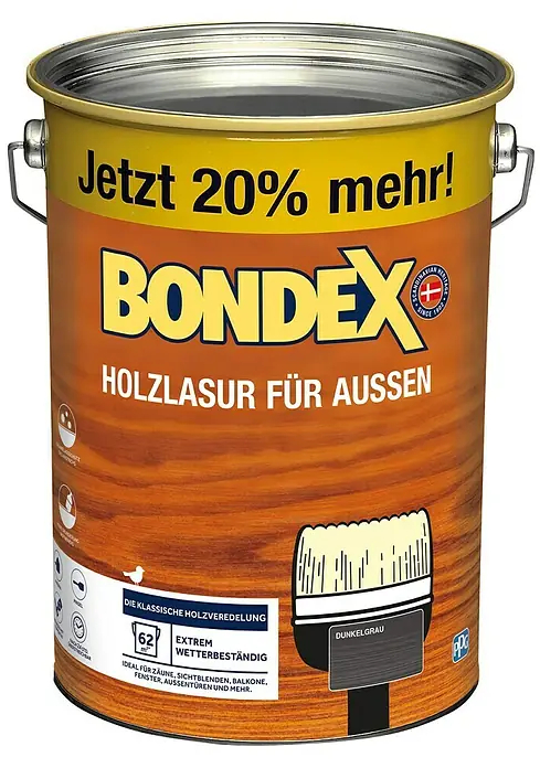 Lazura na dřevo Bondex / 4,8 l / tmavě šedá Varianta: ivi1