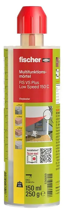 Kotvení pro těžká zatížení Fischer M8 / pro plné i děrované cihlové zdivo / 150 ml Varianta: ivi1