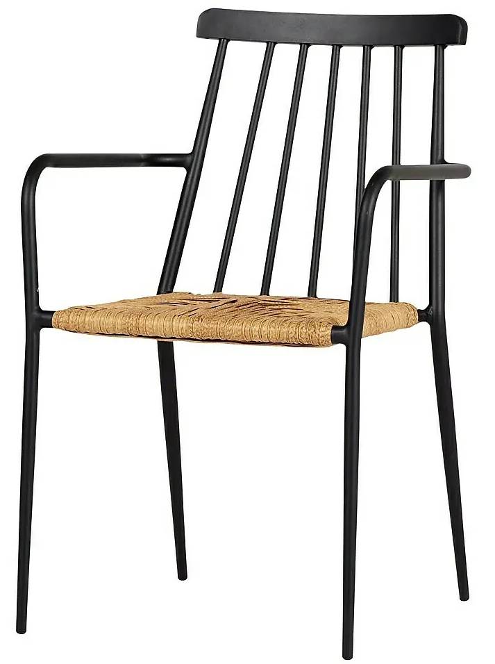 Zahradní židle Envy Eva / hliník/ratan / stohovatelná / černá/přírodní Varianta: ivi1