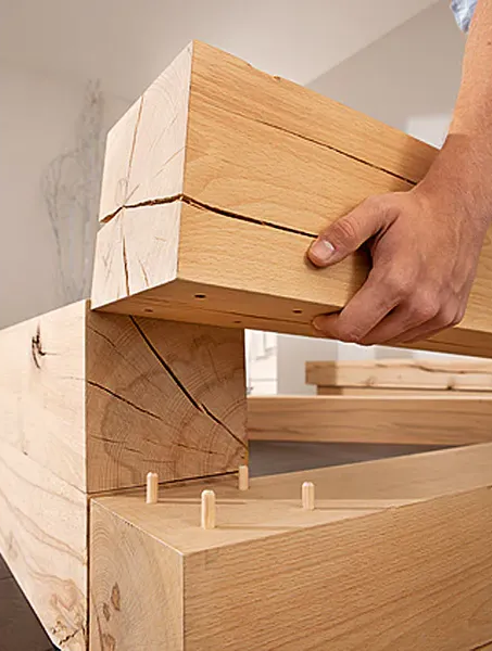 German Dřevěný trám Massiv Blox / 45 x 15 x 15 cm / buk Varianta: ivi1