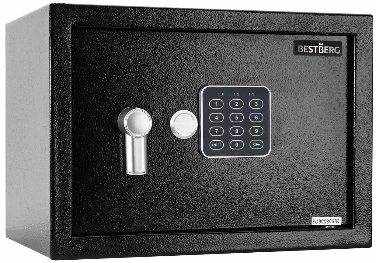 Digitální trezor BestBerg BBSB-3C / 20 x 31 x 20 cm / černá Varianta: ivi0