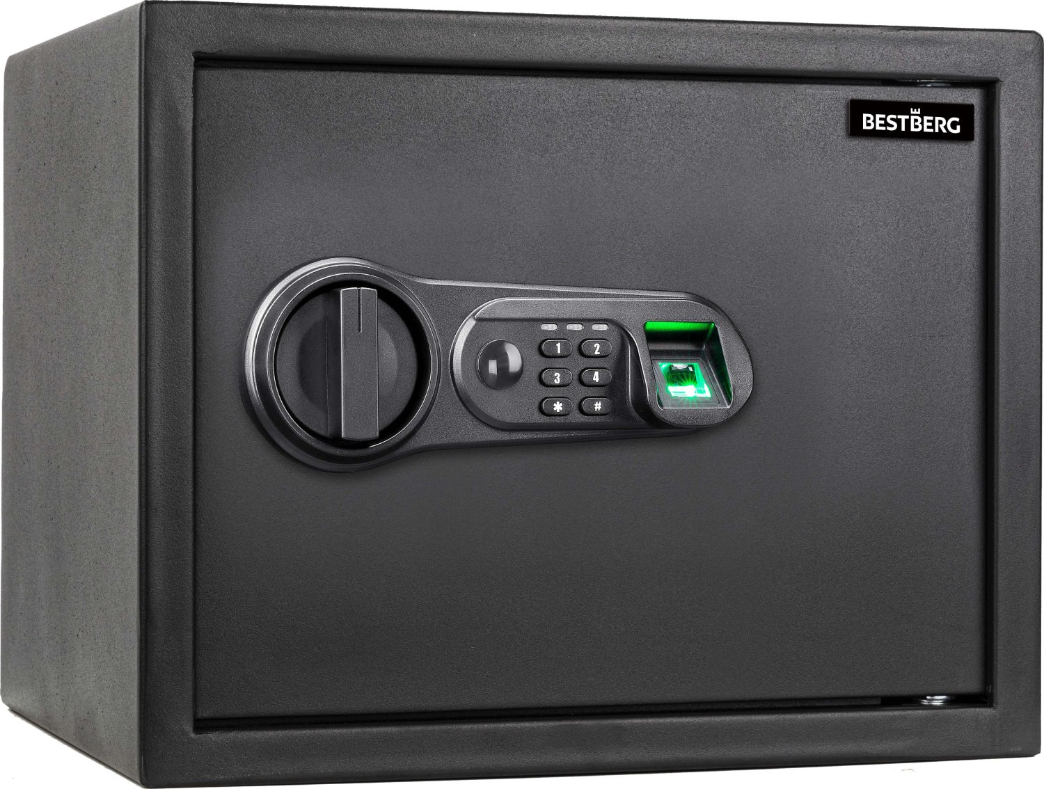 Digitální trezor na otisk prstu BestBerg BBSB-2F / 30 x 38 x 30 cm / černá Varianta: ivi0
