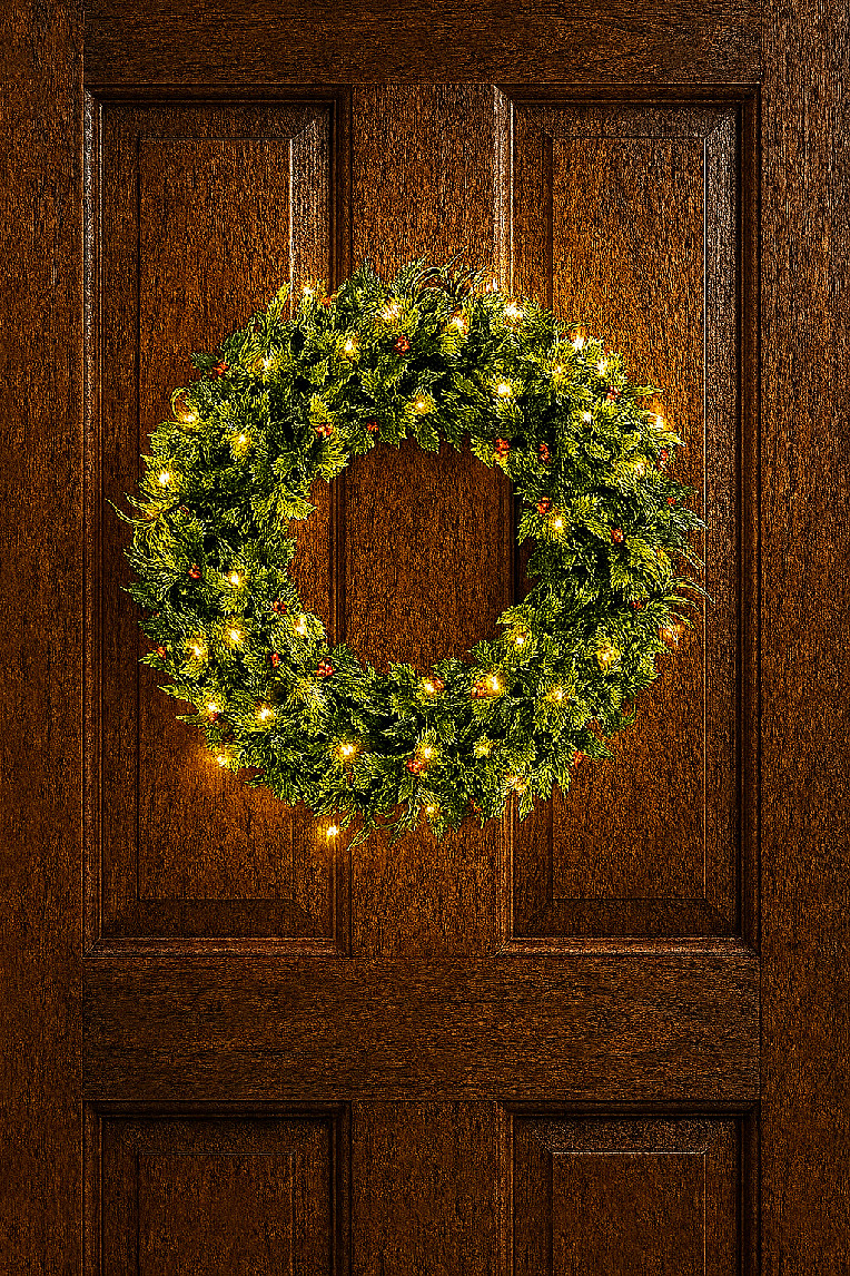 Vánoční věnec s LED osvětlením BestBerg / Ø 56 cm / 1 ks / zelená Varianta: ivi18