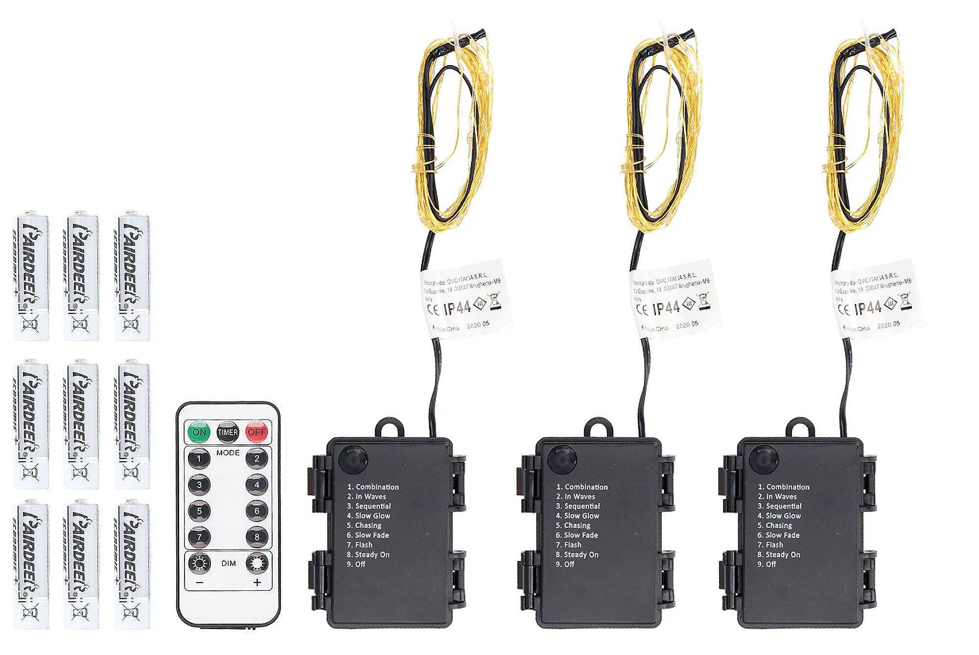 Sada 3 světelných LED řetězů Santa's Express / 8 režimů / 4 m / 40 LED/řetěz / zlatý řetěz Varianta: ivi1