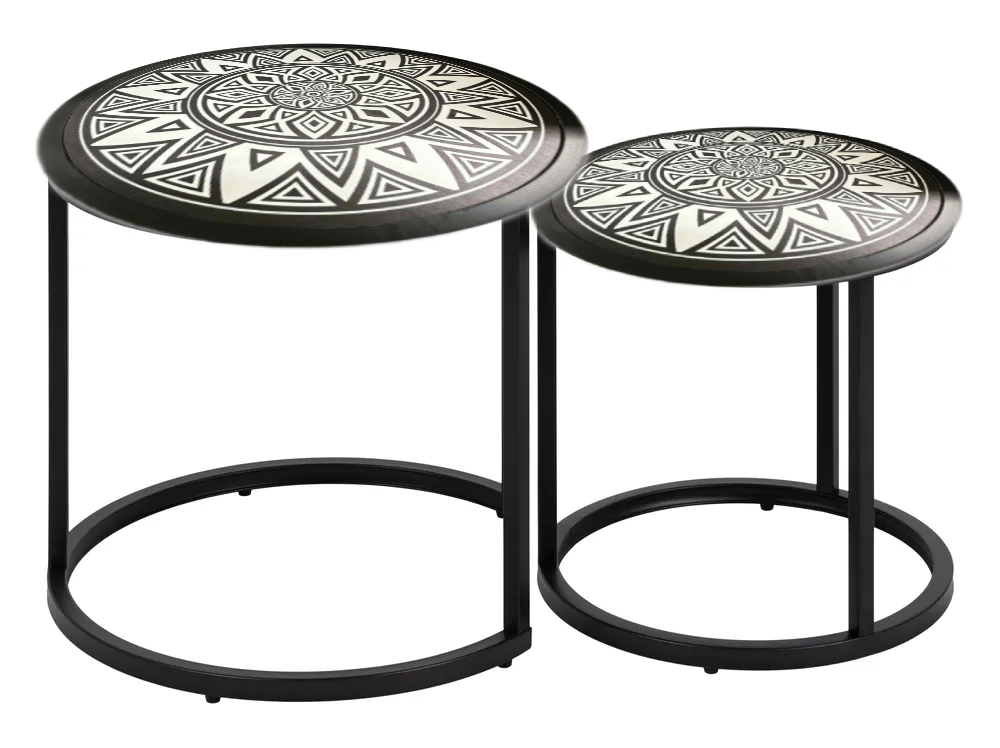 Sada 2 odkládacích stolků Garden Reflections / výška 50,2 a 47 cm / černá Varianta: ivi1