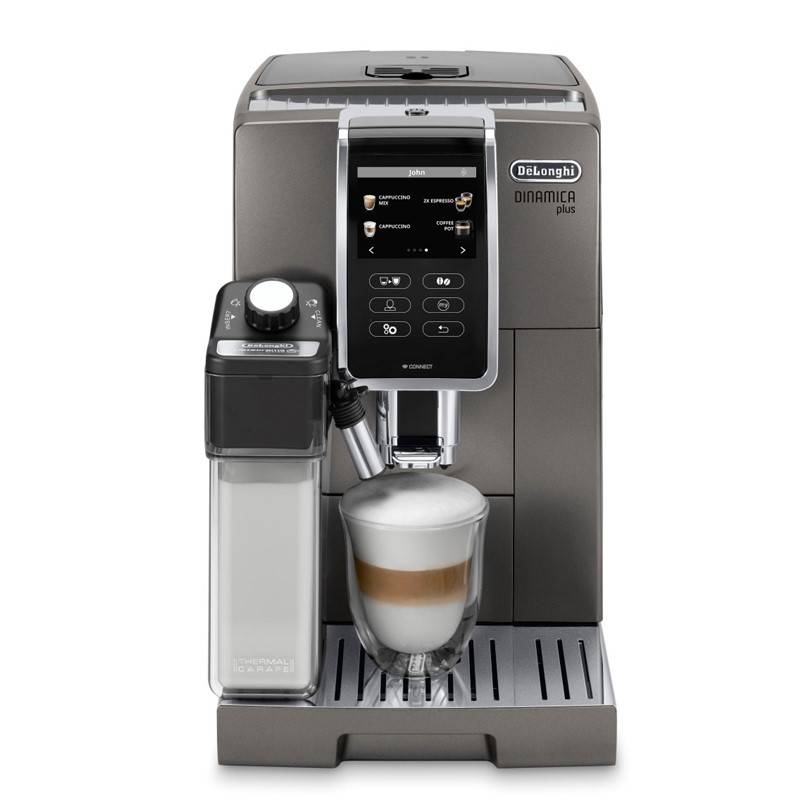 Automatický kávovar Espresso DeLonghi ECAM370.95.T / 3,5" (8,9 cm) displej / 1450 W / 19 bar / 1,8 l / stříbrná / ROZBALENO