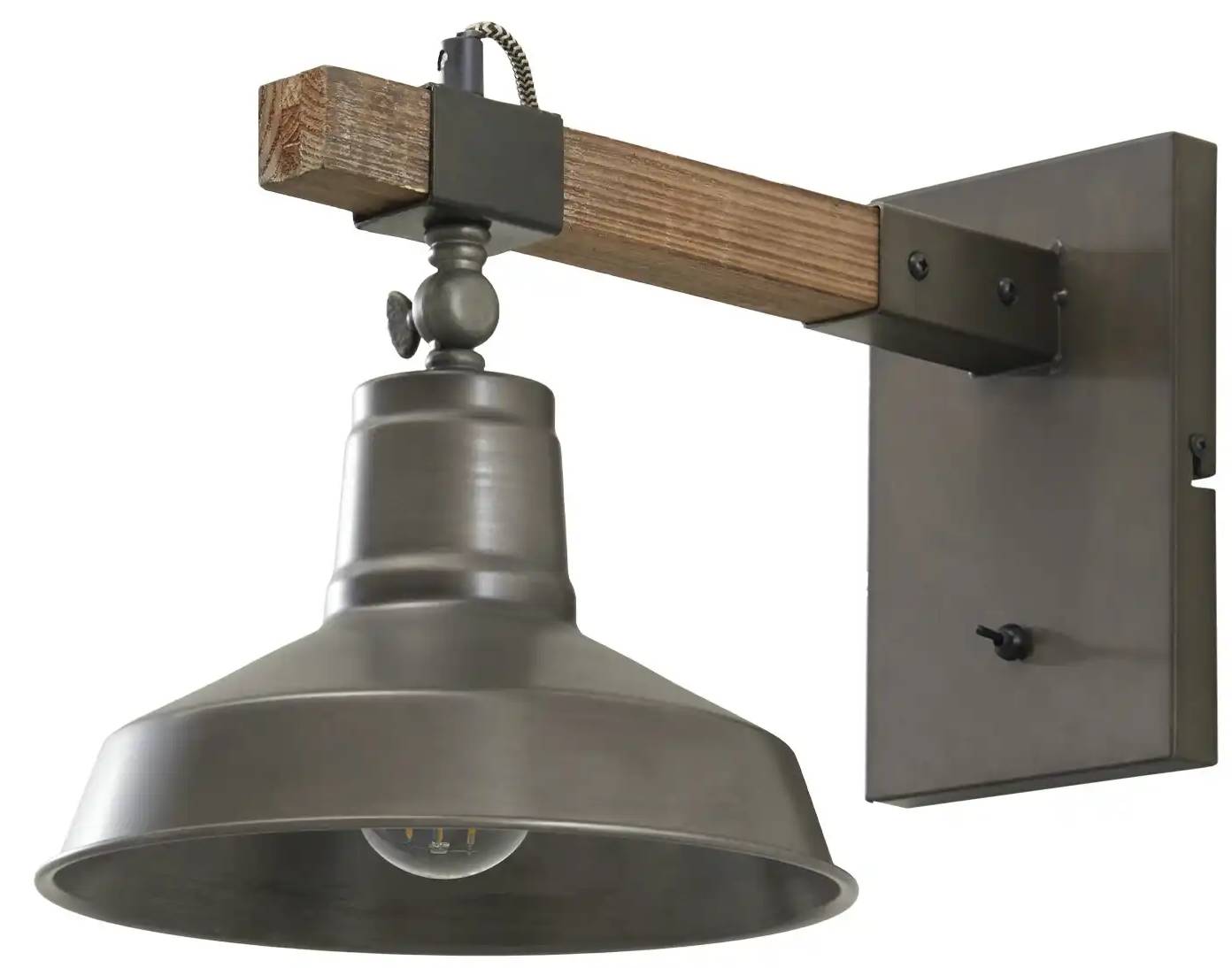 Nástěnné svítidlo Höffner Max / 40 W / E27 / kov/dřevo / černá Varianta: ivi1