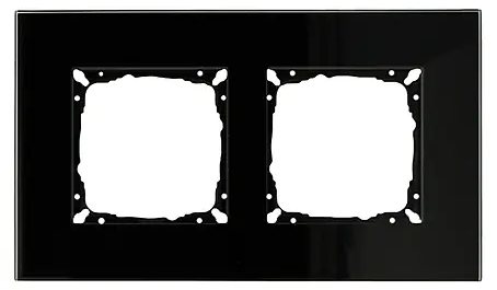 German Dvojitý krycí rámeček / sklo / lesklá černá Varianta: ivi1