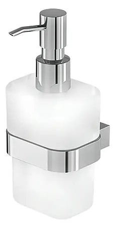 Dávkovač mýdla Lenz Aura / kov/sklo / mléčná bílá/stříbrná Varianta: ivi1