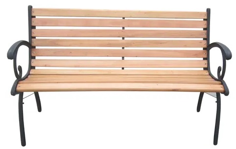 Zahradní lavice Sunfun Weser / 128 x 63 x 79 cm / 150 kg / litina/dřevo / černá/přírodní Varianta: ivi1