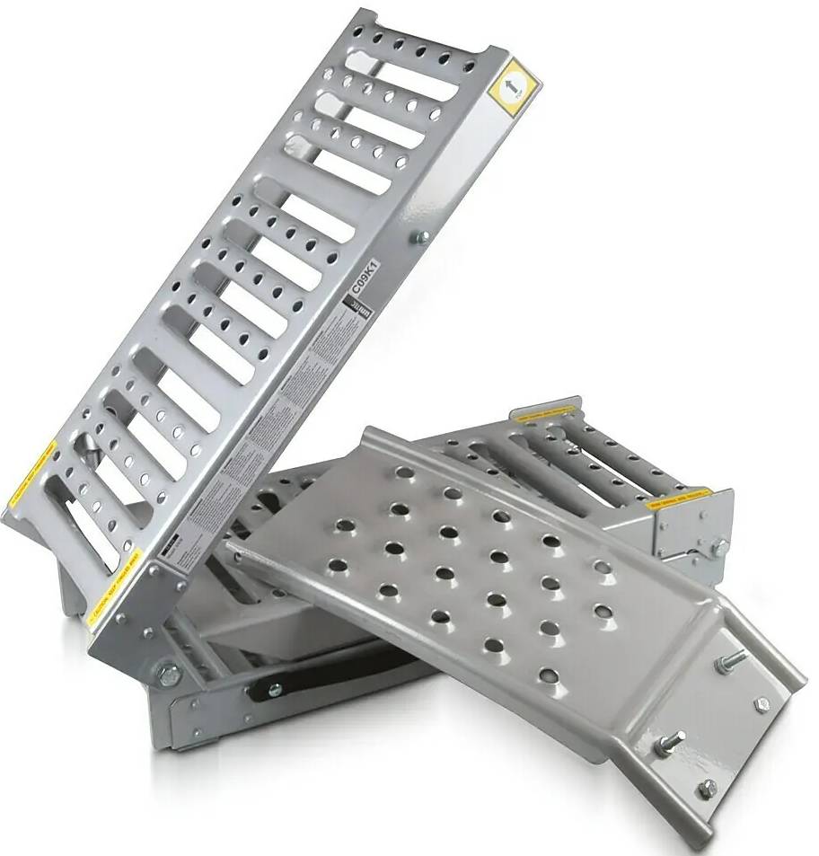 Sada nájezdových ramp UniTEC / hliník/kov / 2 ks / nosnost 300 kg /stříbrná Varianta: ivi1