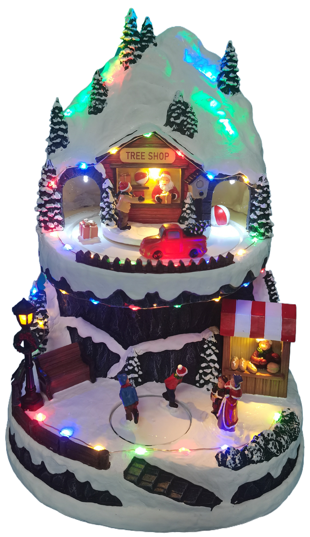 Vánoční scénka s osvětlením a melodií – bruslení BestBerg BBXS-1023 / 24,5 x 23,6 x 34,4 cm Varianta: ivi0