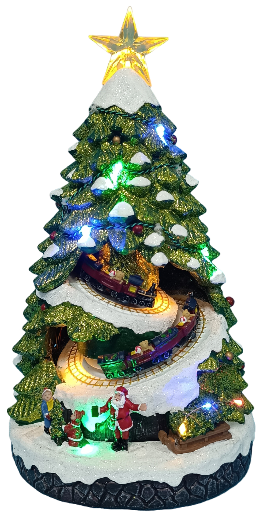 Vánoční scénka s osvětlením a melodií – stromeček BestBerg BBXS-323 / 22,2 x 21 x 38,3 cm Varianta: ivi0