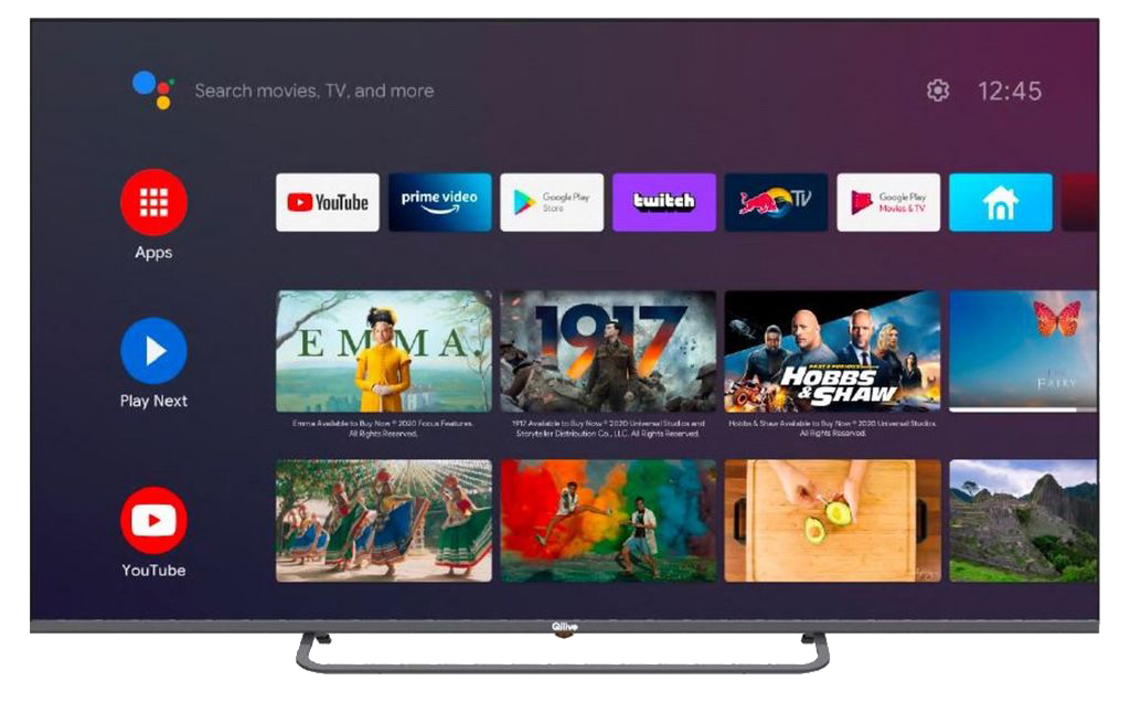 Smart televize Qilive Q65QA231B / DLED / 3840 x 2160 px / 65" (164 cm) / 4K Ultra HD / černá Varianta: ivi2