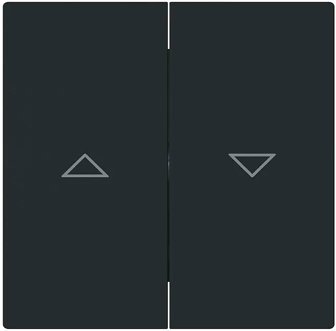 Dvoudílná kolébka na žaluzie Busch-Jaeger Art Linear 1785 JA-45M / 69,5 x 69,5 mm / matná černá Varianta: ivi4