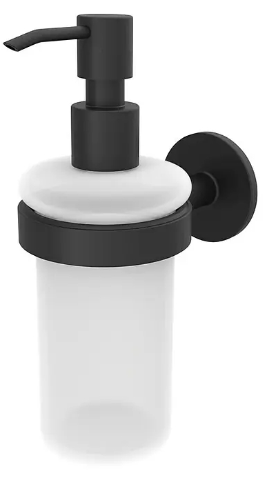 Dávkovač mýdla Lenz Nero / kov/sklo / mléčná bílá/černá Varianta: ivi1