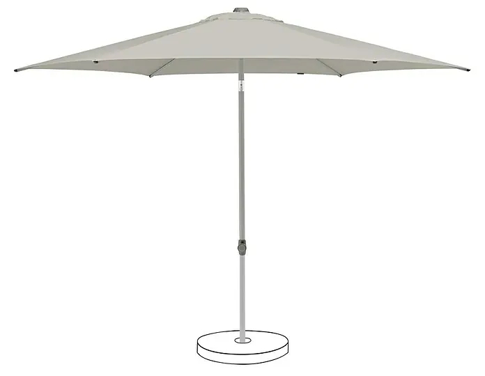 Slunečník Suncomfort Pop-Up / Ø 250 cm / 100% polyester / světle šedá/stříbrná Varianta: ivi1