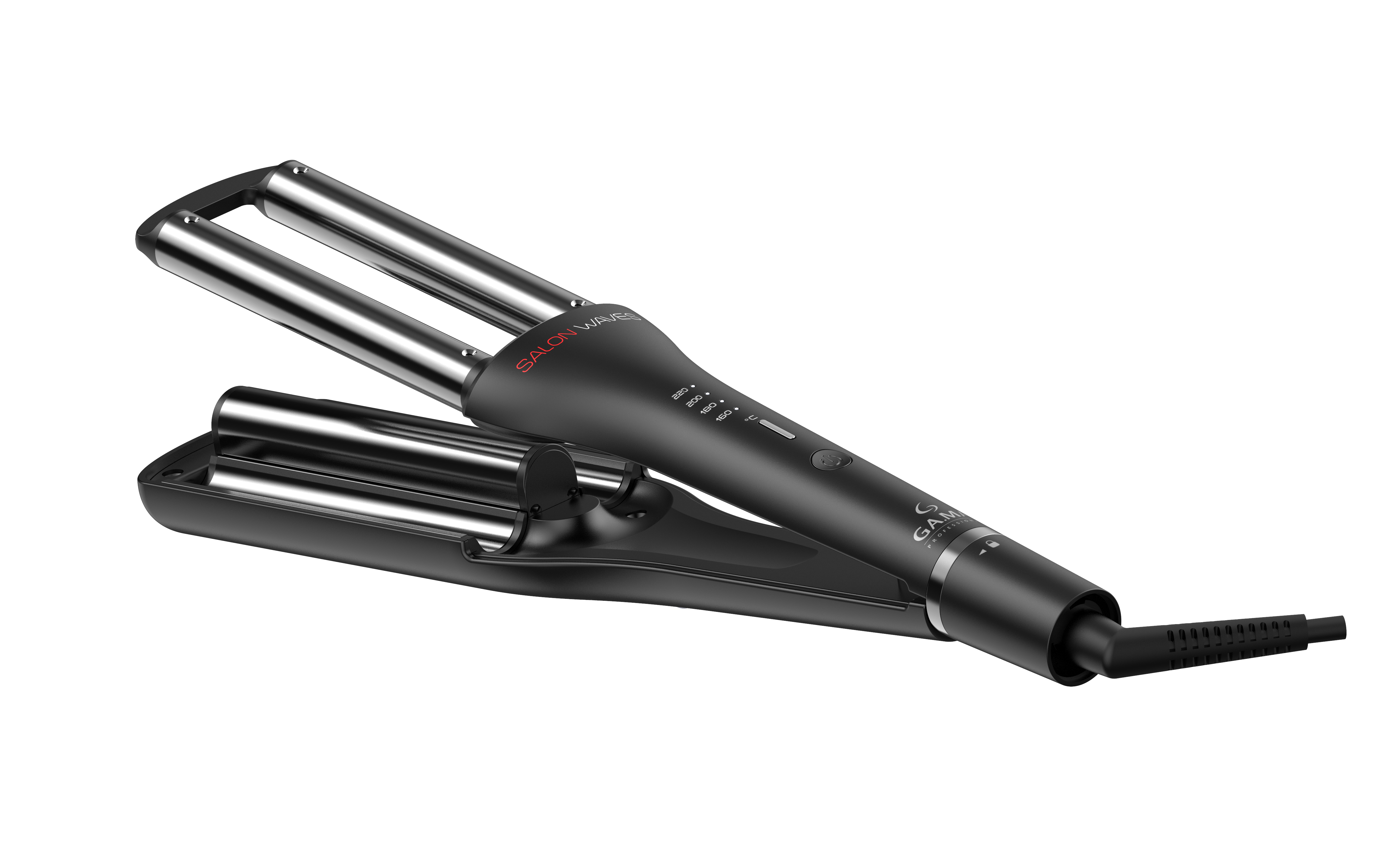 Kulma na vlasy GA.MA Salon Silk Waves / 160–220 °C / 110 W / titan/keramický povrch / černá Varianta: ivi0