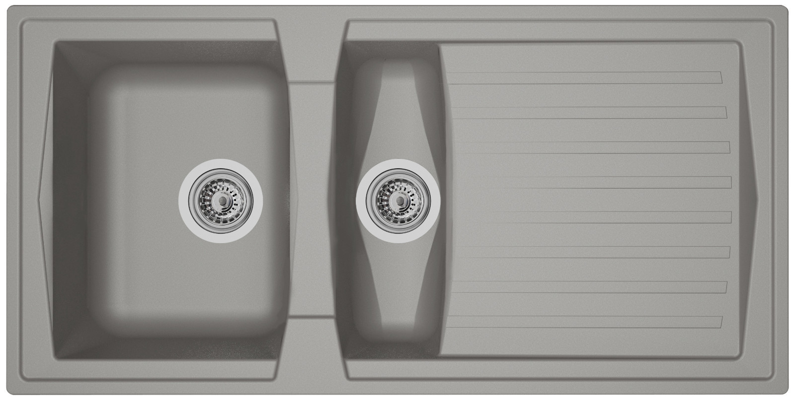 Vestavný dřez Pyramis Arena / 100 x 50 cm / šedá Varianta: ivi1