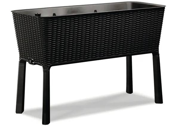 Vyvýšený záhon Keter Easy Grow / plast / ratanový vzhled / indikátor hladiny vody / černá Varianta: ivi0