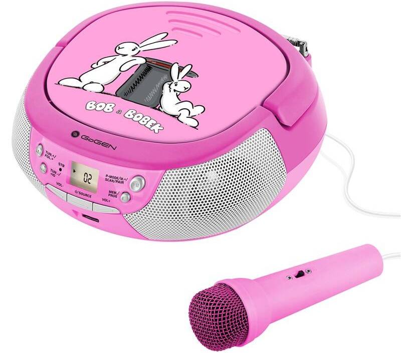 Radiopřijímač s CD GoGEN BOB A BOBEK / 1,6 W / LCD displej / růžová Varianta: ivi1